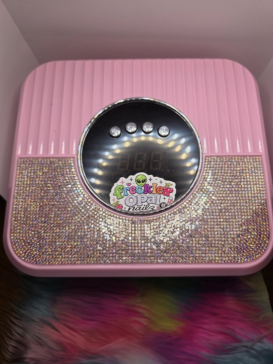 freckled opal nailz Other - Pink LED Gel Nail Lamp with Rhinestone Accent